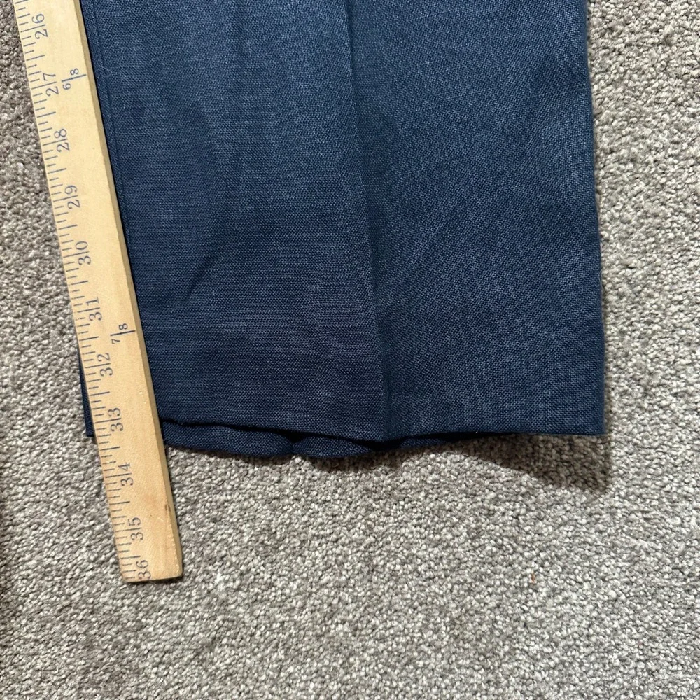 LL Bean Signature Kennebunk 100% Linen Pants Mens 38x34 Navy Blue Coastal Summer